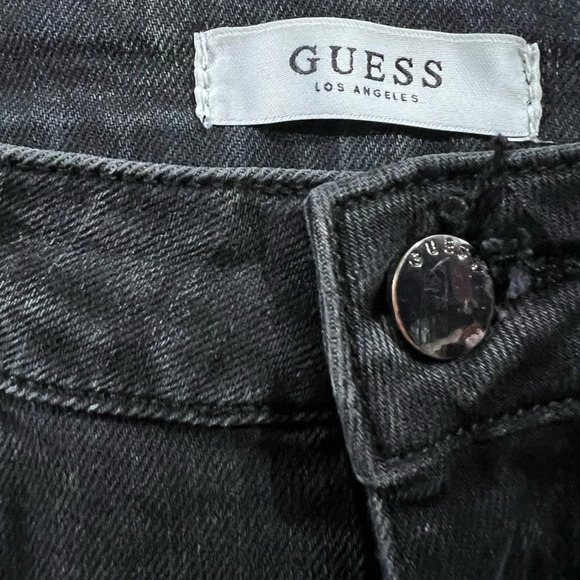 Guess sexy curve distressed faded black floral jeans size 27 - Picture 7 of 7